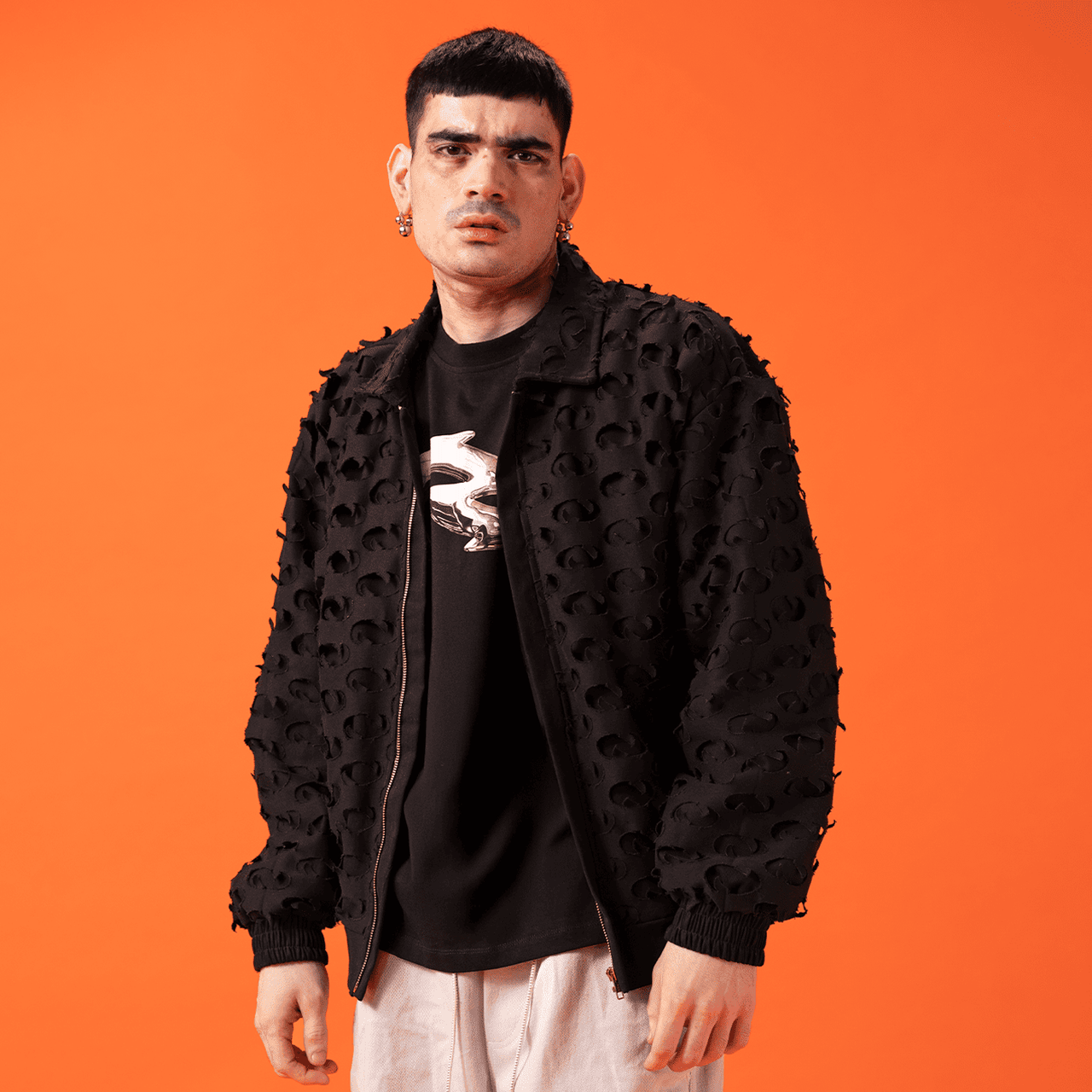 Ozo Shuriken Logo Jacket, front view on a white background