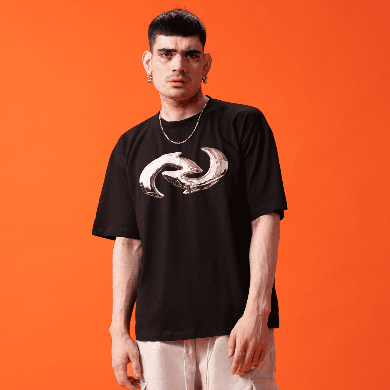 Ozo Shuriken Logo T-shirt, front view on a white background