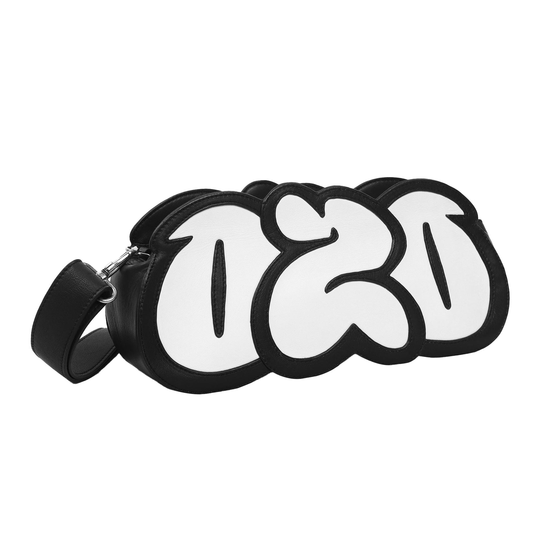 Ozo 'Sage' graffiti bag, side view 1 on a white background