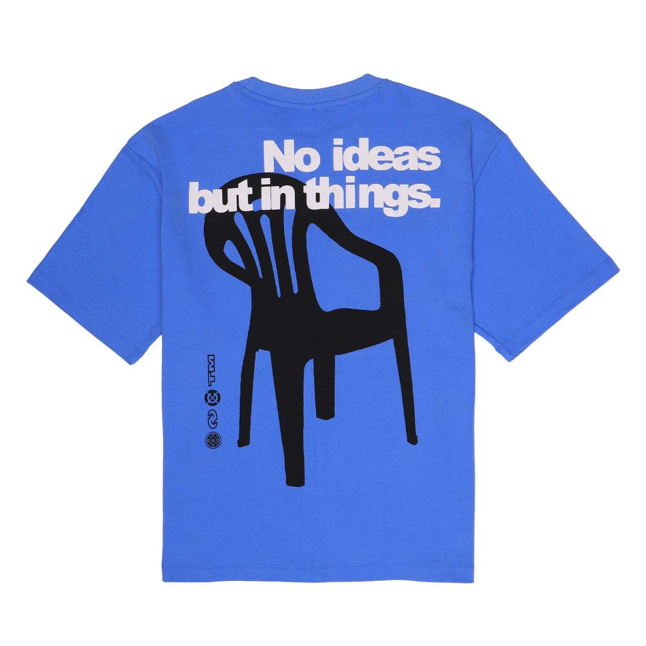 Ozo 'No Ideas' t-shirt, back view on a white background