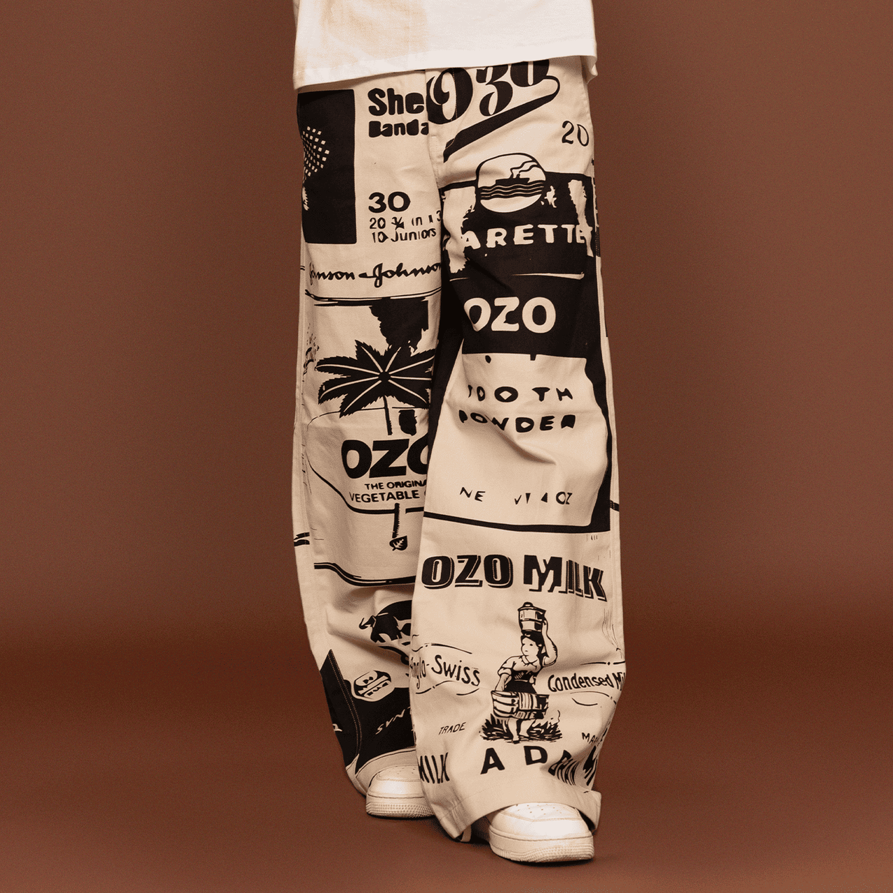 Ozo packaged pants, front view on a white background
