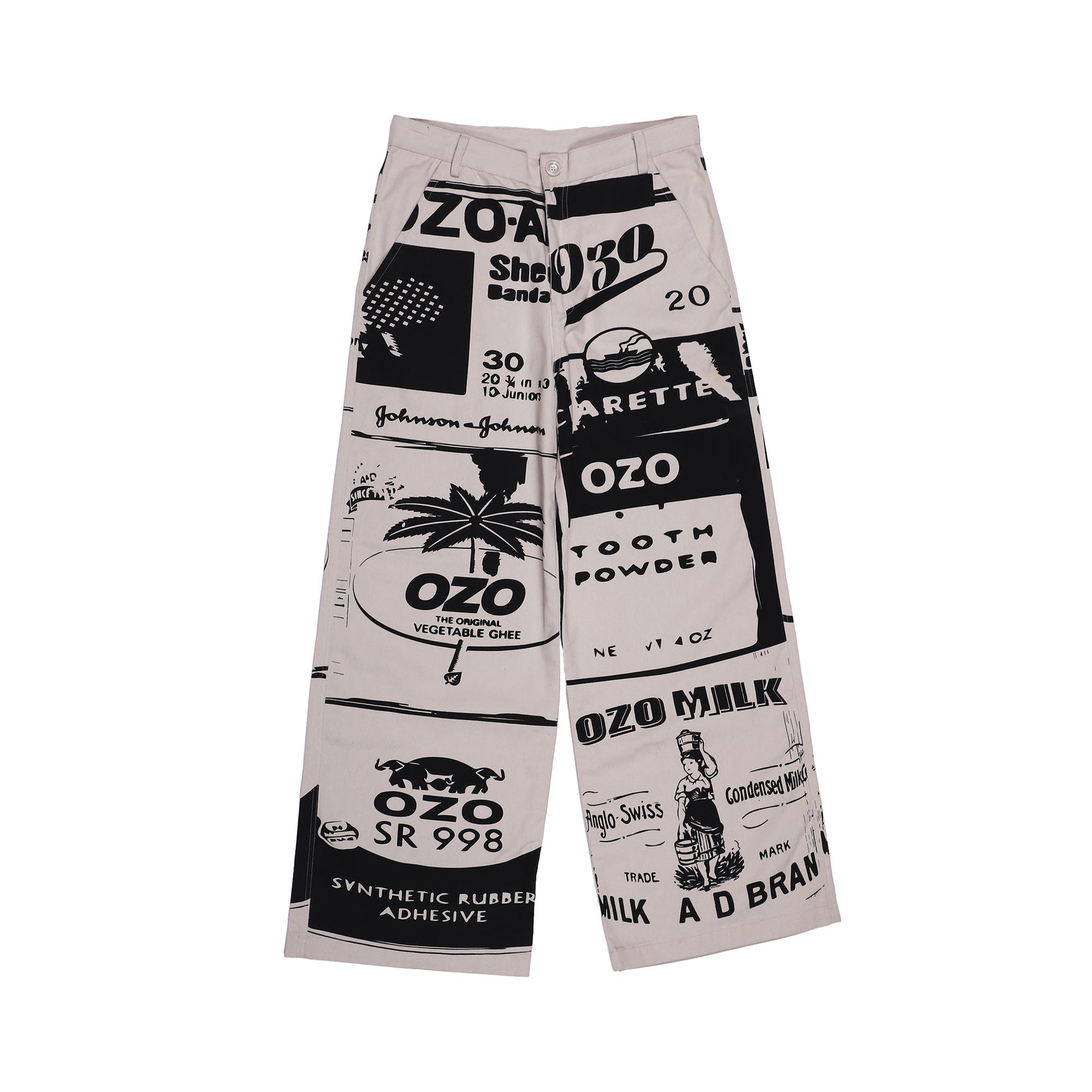 Ozo packaged pants, front view on a white background