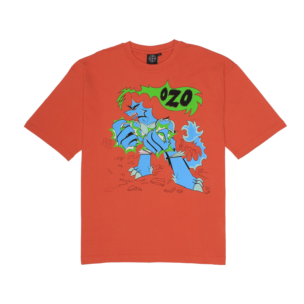 Ozo 'Gojira' t-shirt, front view on a white background