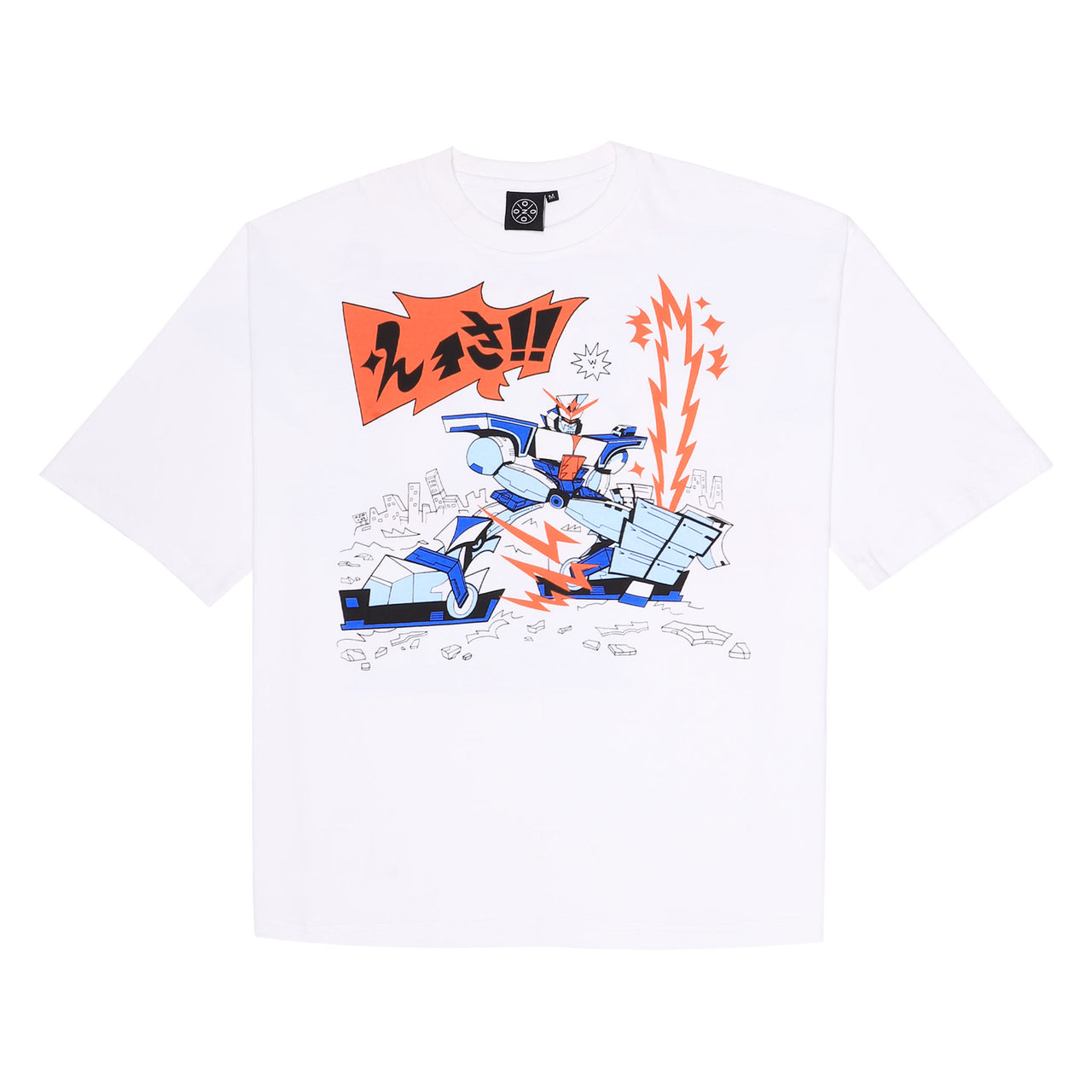 Ozo 'Mecha' t-shirt, front view on a white background