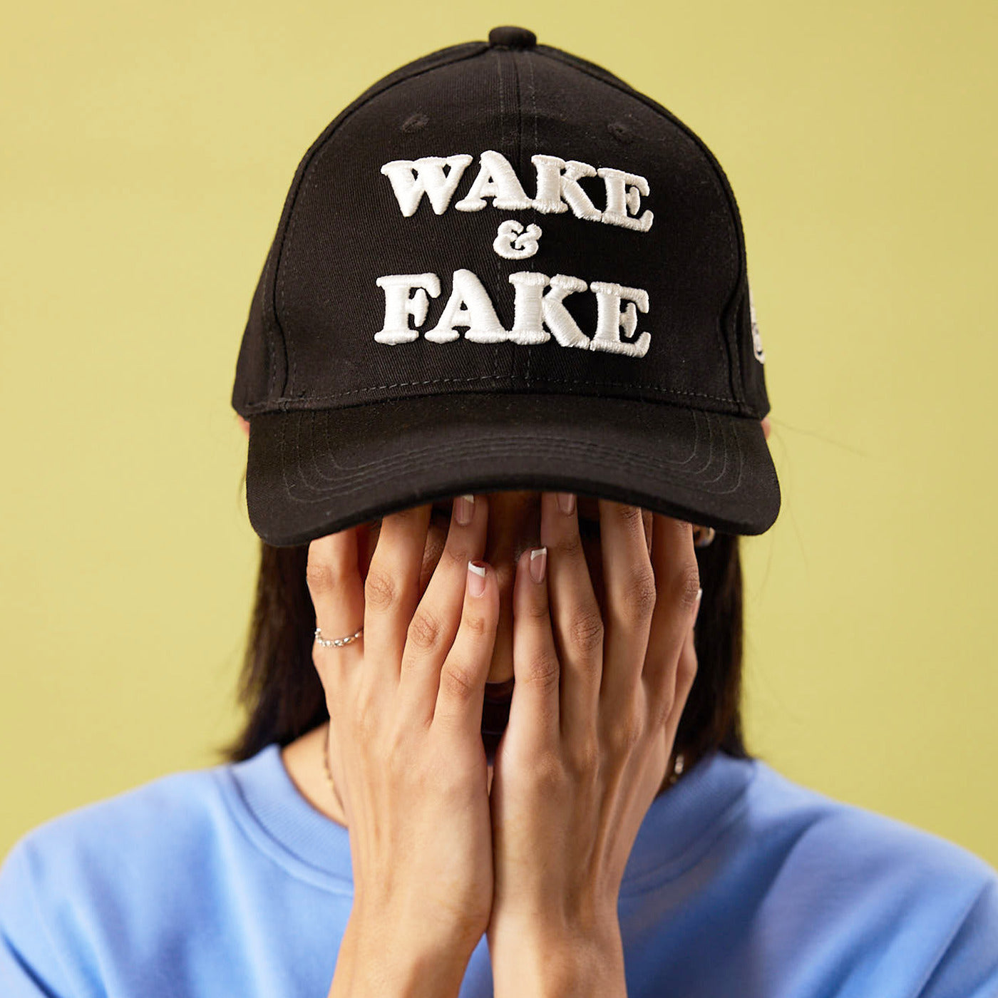Ozo 'Wake and Fake' cap, side view on a white background